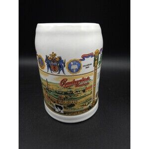 Vintage Budweiser Budvar ZaloŽeno 1895 Beer Stein Mug Cup .5L